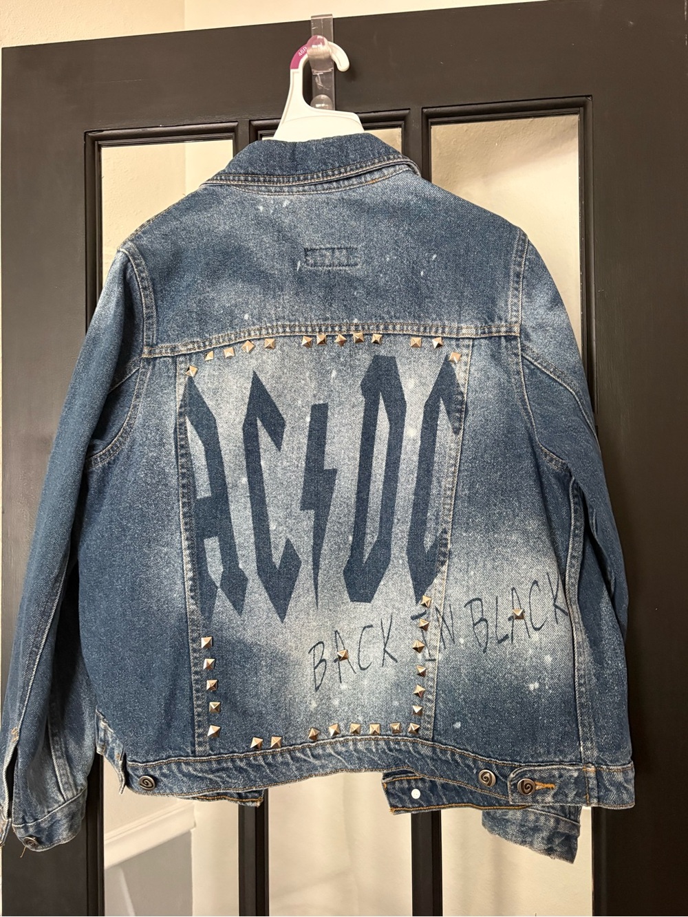 Upcycled AC/DC Denim Jacket